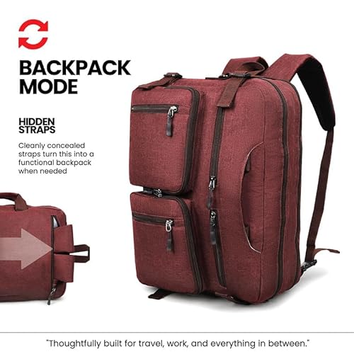 Laptop Messenger Bag For Men -Convertible Large Backpack For Office And Travel