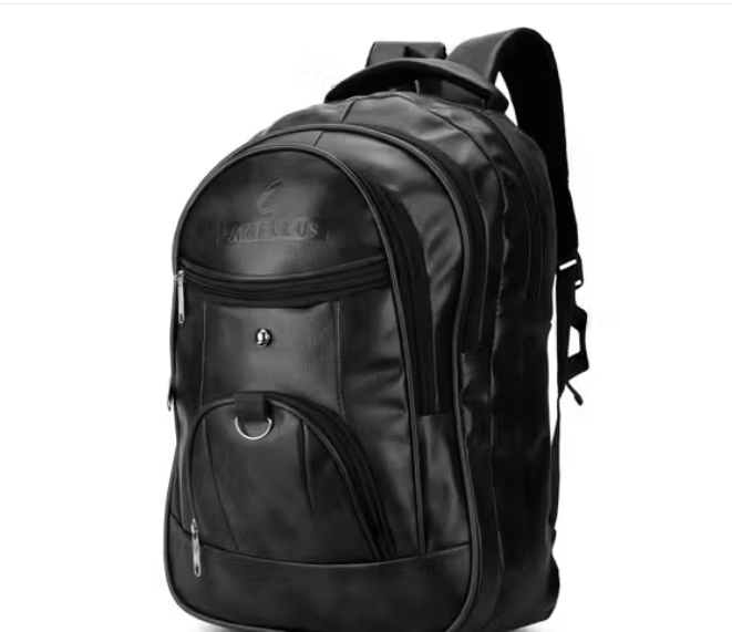 Waterproof Artificial Leather Backpack for Men & Women black