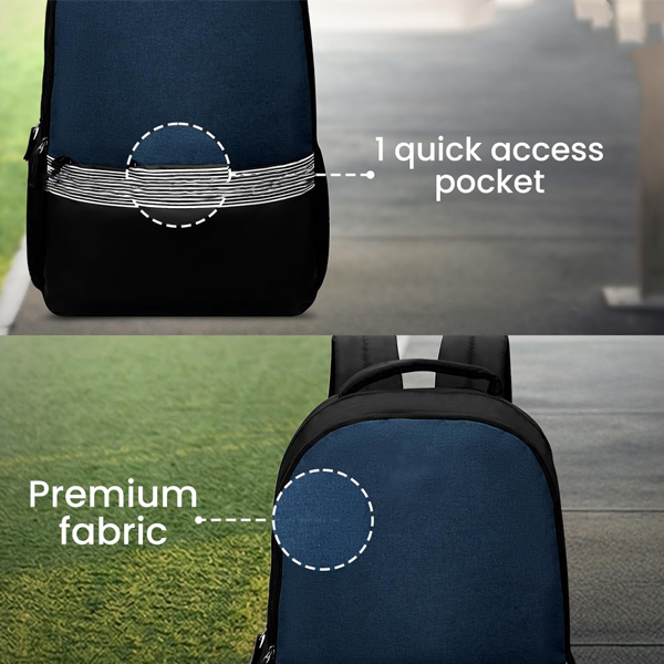 Blake 18L Laptop Backpack ,2 Compartments,Blue-Black