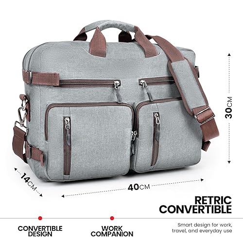 Laptop Messenger Bag For Men -Convertible Large Backpack For Office And Travel