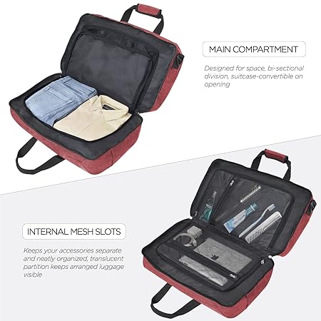 Duffel Luggage Bag, Packing And Storage - Men And Women - (38 L, Maroon, Polyester, 28 Cm, Duffle Bags)