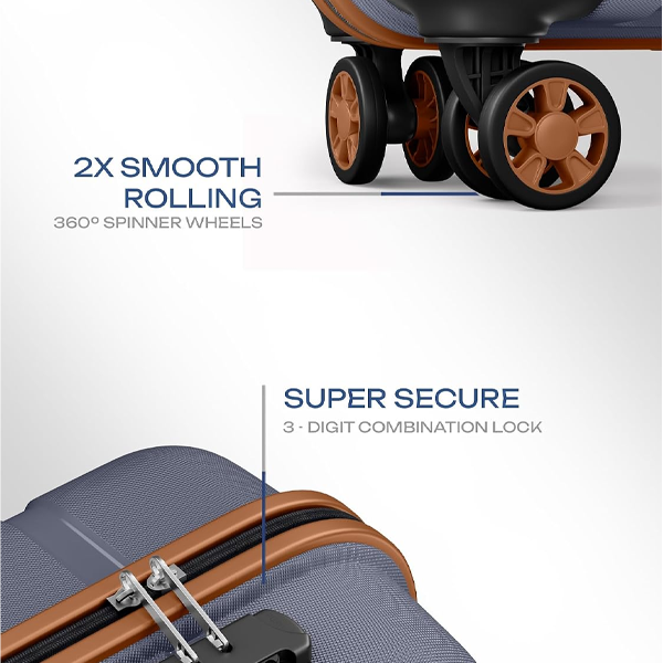 Hard Case Polypropylene, 360 Degree Wheeling Carry-on Luggage for Men & Women, Suitcase for Travel, Trolley Bags