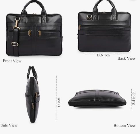 Messenger Bag for Men & Women | Fits Up to 15.6 Inch Laptop | Office Business Briefcase | Multiple Organizer Compartments | Formal Casual Travel Shoulder Laptop Bag(Black)