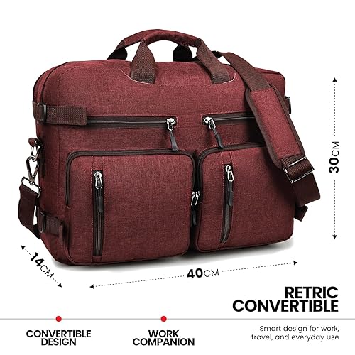 Laptop Messenger Bag For Men -Convertible Large Backpack For Office And Travel