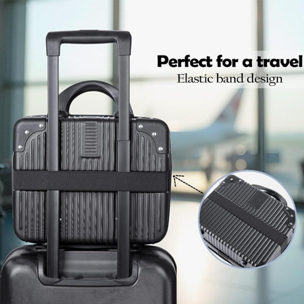Hard Shell Mini Briefcase, White and Black