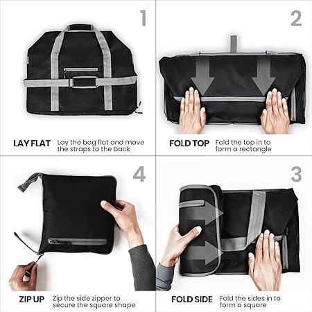 Duffel Bag for Travel, Packing and Storage - Men and Women - (60L, Black)