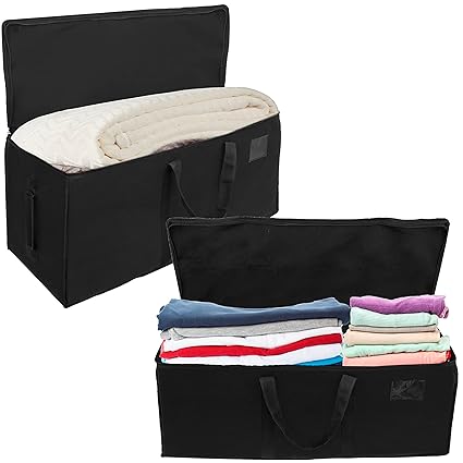 MultiPurpose Heavy Duty Storage Bag for Toys/Stationery/Blankets/Clothes/Moving Bags With Strong Reinforced Handles Rectangular (87x26x36 cm), Black