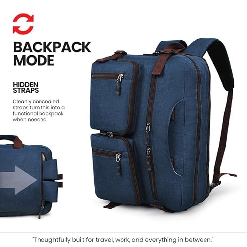 Laptop Messenger Bag For Men -Convertible Large Backpack For Office And Travel