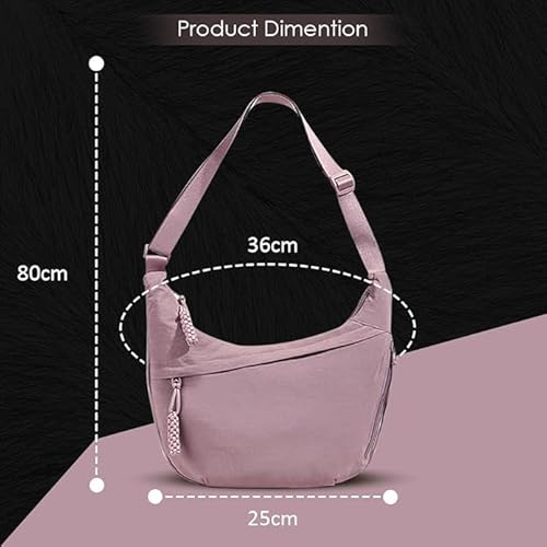 Stvin Crossbody Travel Sling Bags for Women and Men, Crescent Shoulder Purse Bag with Zipper