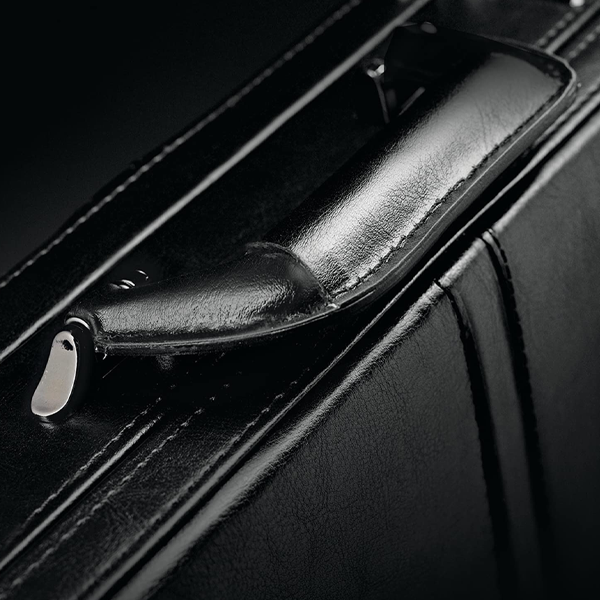 Premium Leather 16 Inch Laptop with Combination Locks, Black