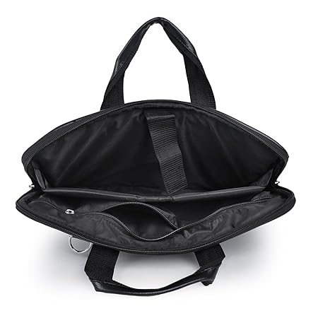 Messenger Bag - Laptop Bag for Men, PU Leather Expandable,Multiple Organisers,Detachable Unisex Formal/Casual/Office Use Hand Bag,Supports Laptop Upto 15.6 inches (Black)