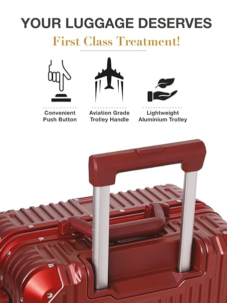 Travel Luggage Check-in ZIPLESS Suitcase with 8 StealthTech Silent Wheels, Double TSA Locks & Aerospace Grade Wide Trolley (Cherry Maroon, Medium 24")