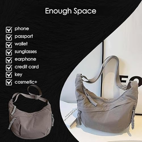 Stvin Crossbody Travel Sling Bags for Women and Men, Crescent Shoulder Purse Bag with Zipper