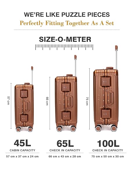 Travel Luggage Check-in ZIPLESS Suitcase with 8 StealthTech Silent Wheels, Double TSA Locks & Aerospace Grade Wide Trolley (Burnt Era, Medium 24")
