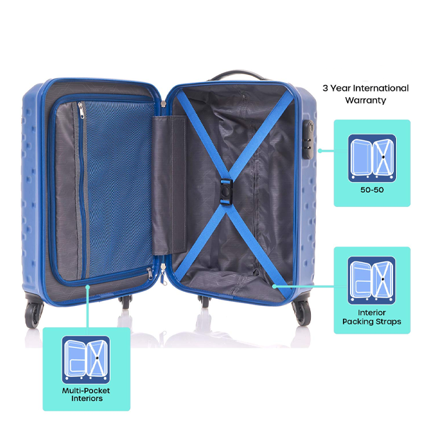 55 cms Blue Hardsided Suitcase