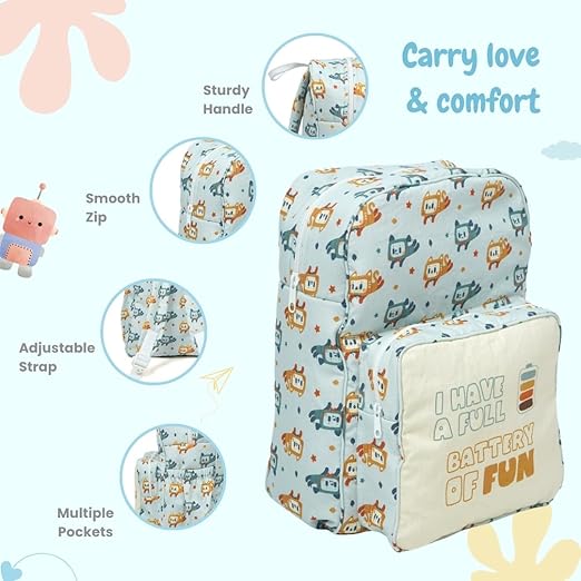 Cute Backpack for Kids Girls Boys Toddler Backpack Preschool Nursery Travel Bag  blue