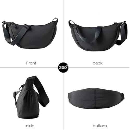 Crescent Bag for Women & Men, Compact Crossbody Sling Bag with Adjustable Strap