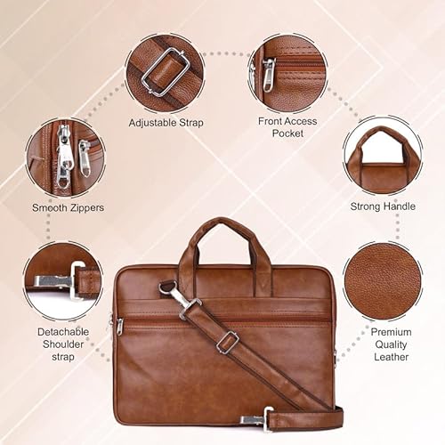 Messenger Bag for Business Travel, Office, College, Corporate Tan
