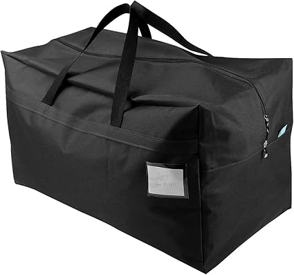Travel Duffel Tote Storage Bags with Carry Handles, (Black, Pack of 1)