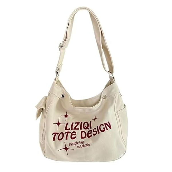 Canvas Embroidery sling bag for women