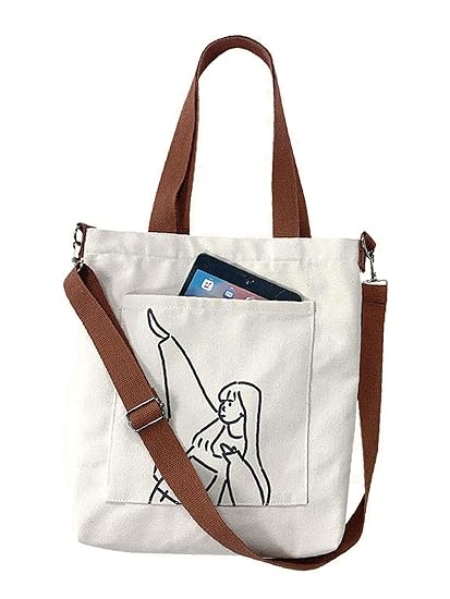 Cotton Tote Bags for Women white