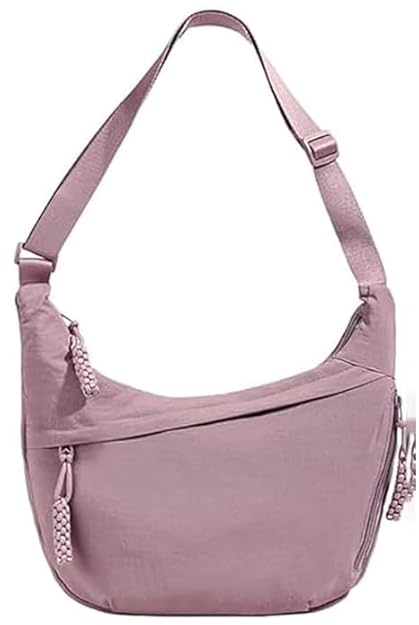 Stvin Crossbody Travel Sling Bags for Women and Men, Crescent Shoulder Purse Bag with Zipper