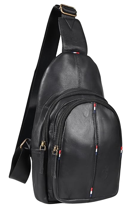 Genuine Leather, Crossbody Sling Bag for Men and Women